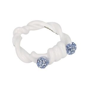 Givenchy Twisted Crystal Ring White Womens
